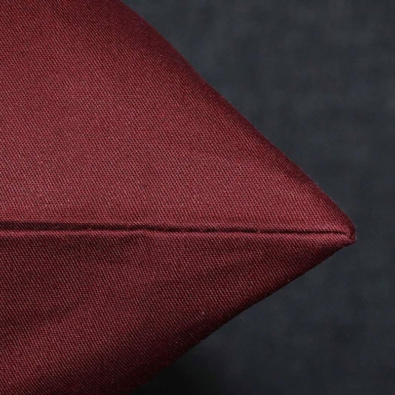 Coddsmz 6 Pack Decorative 100% Cotton Pillow Covers Square Cushion Cover Solid DIY Throw Pillowcase for Home Bed Sofa Halloween Christmas Wine Red 6 Pack-18"" x 18""/45x45cm - Image 5