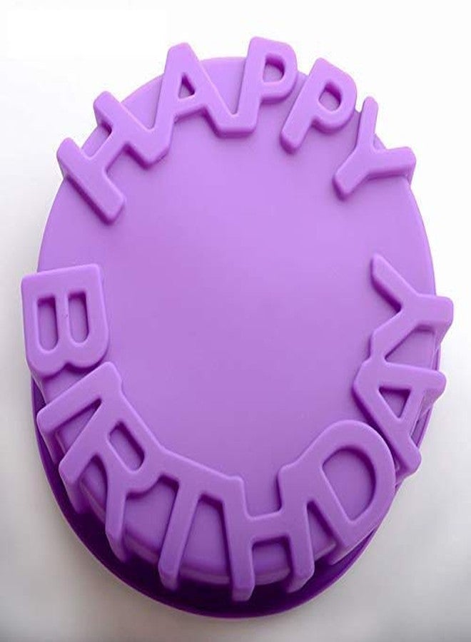 bosig® Silicone Cake Mold Big Round Shape Cake molds Happy Birthday Letter Mould for Cakes Baking Tools Cake pan Microwave Oven (Multi Color) - Image 1