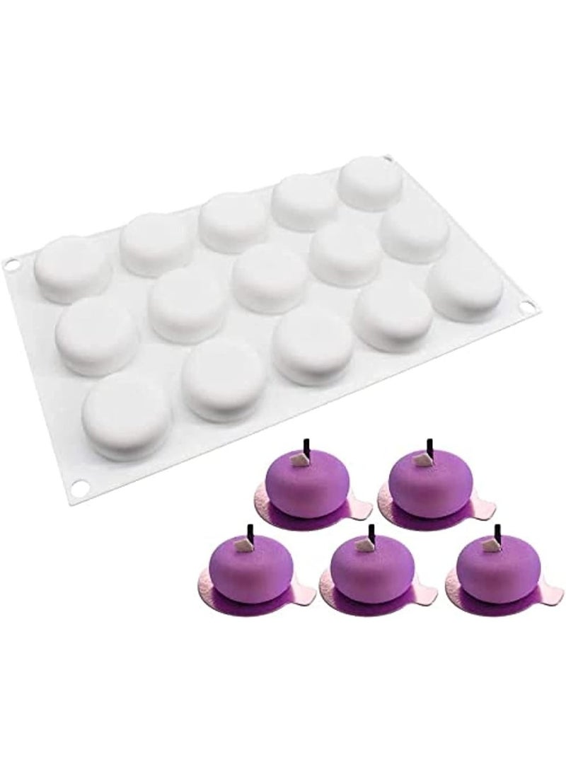 1 Pcs Silicone chocolate molds , Fondant Mould, Cake Mold, DIY baking pudding dessert mold, Tools Kitchen Accessories, 15 round shaped holes(Color : White) - Image 1
