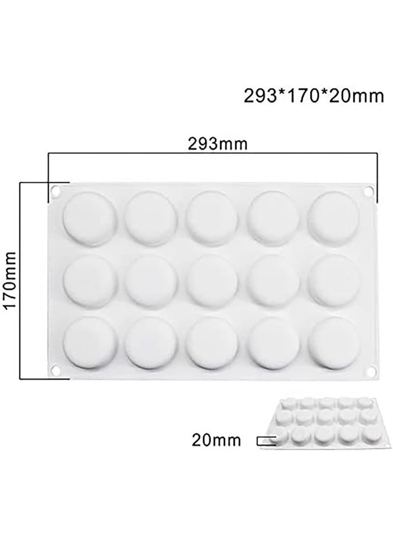 1 Pcs Silicone chocolate molds , Fondant Mould, Cake Mold, DIY baking pudding dessert mold, Tools Kitchen Accessories, 15 round shaped holes(Color : White) - Image 2