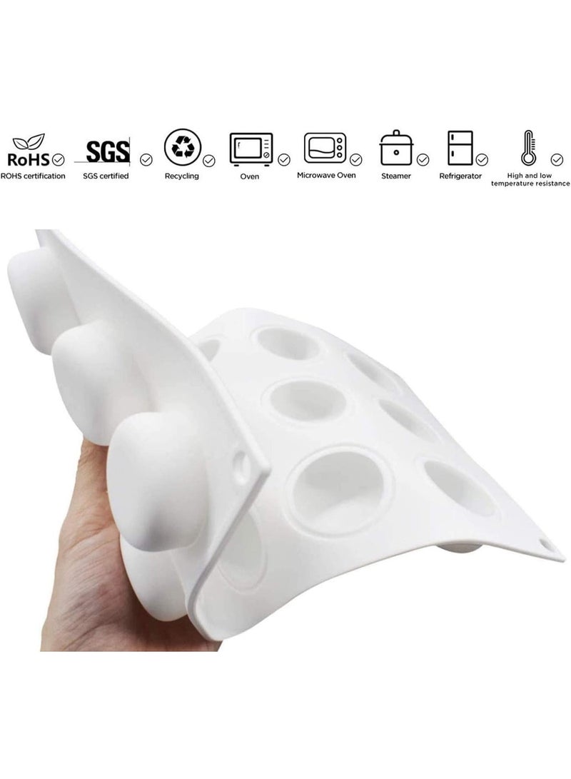 1 Pcs Silicone chocolate molds , Fondant Mould, Cake Mold, DIY baking pudding dessert mold, Tools Kitchen Accessories, 15 round shaped holes(Color : White) - Image 5
