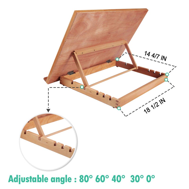 Falling in Art Large 5-Position Wood Drafting Table Easel Drawing and Sketching Board, 23 2/9 Inches by 16 1/2 Inches - Image 2