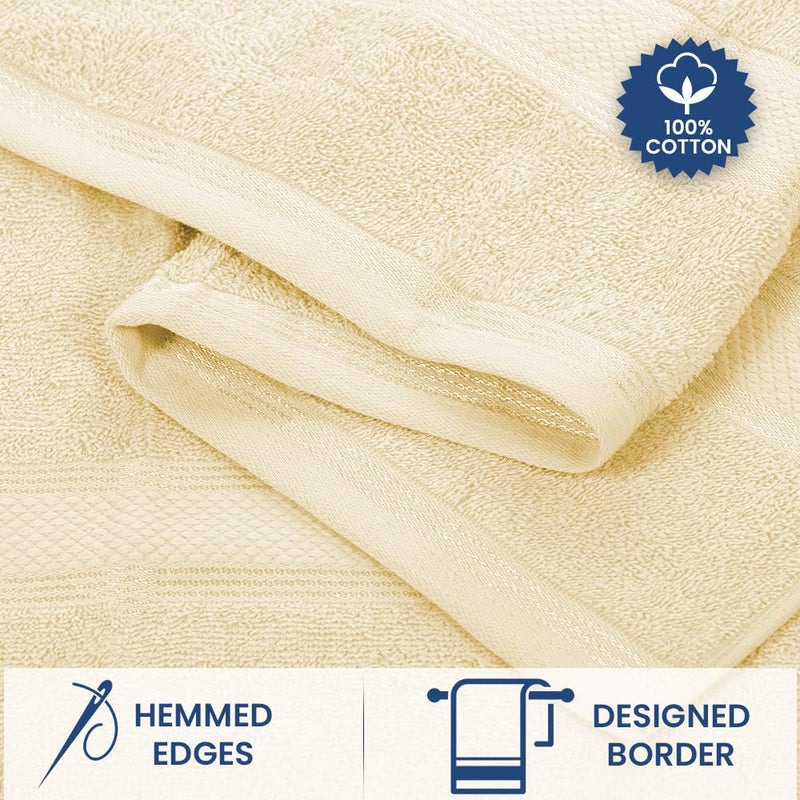 Casa Lino 8 Pc Premium Towel Set  Cotton Towels Set  400 GSM 2 Bath Towel  2 Hand Towel  & 4 Washcloths  Bathroom Set  Head Towels Wrap for Ladies  Gym Towel for Men Workout Linen - Image 4