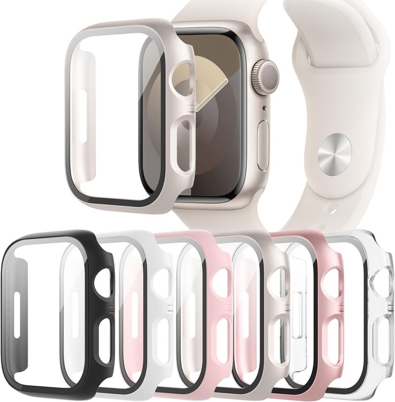 QCKANLJ 6-Pack Case Compatible with Apple Watch Series 11 10 42mm with Tempered Glass Screen Protector, QCKANLJ Ultra-Thin Hard PC Protective Face Cover Bumper for iWatch 11/10 42 mm - Image 1
