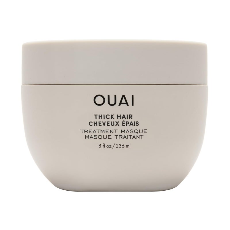 OUAI Thick Hair Mask - Deep Conditioning Hair Mask with Almond Oil, Olive Oil, & Hydrolyzed Keratin to Restore Damaged Strands - Phthalate & Paraben Free (8 fl oz) - Image 1