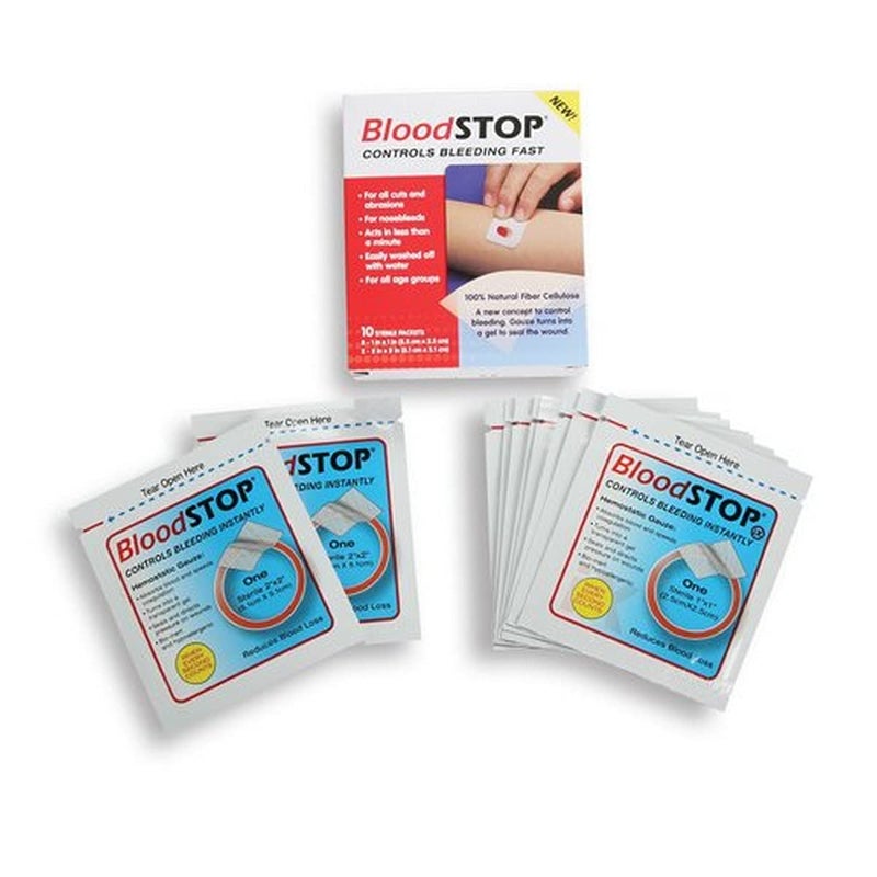 Cramer BloodStop to Stop Bleeding from Minor Lacerations, First Aid Supplies for Athletic Training Room, Cellulose Content Stops Bleeding for Faster Healing of Open Wounds, 10 Piece Combo Pack - Image 1