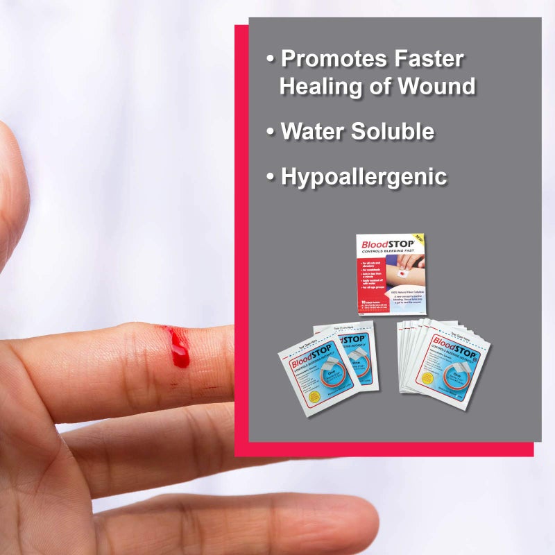 Cramer BloodStop to Stop Bleeding from Minor Lacerations, First Aid Supplies for Athletic Training Room, Cellulose Content Stops Bleeding for Faster Healing of Open Wounds, 10 Piece Combo Pack - Image 2