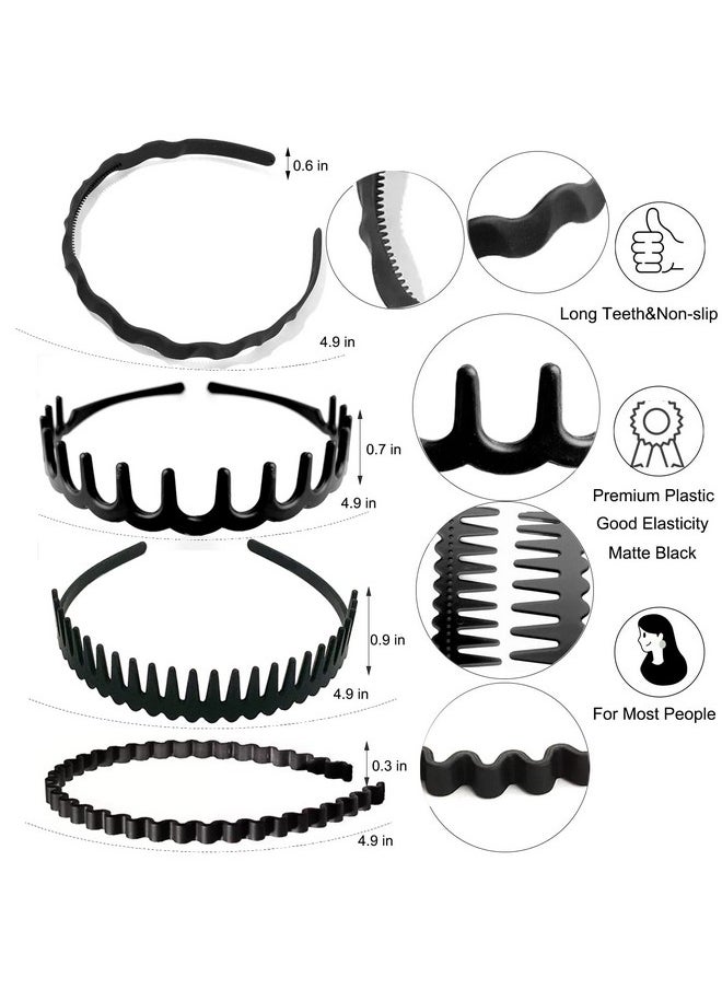 Apohi 8 Pcs Non Slip Fashion Effortless Plastic Headbands With Teeth Comb Skinny Hair Bands For Women Men Teen Girls (Matte Black) - pzsku/ZD7649AE356156A50D1FFZ/45/_/1696070757/f51f8173-3add-43ad-b95f-3a7244ad9be5