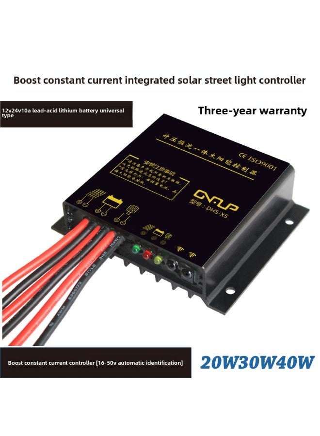 Boost Constant Current Street Light Solar Controller 12V24V10A Drive Integrated Light Control Time Control With Remote Control Function-Colour:11.1v10a Three-string Ternary Lithium Pure Light Control Mode Full Power 12.6 Volts  - Image 1