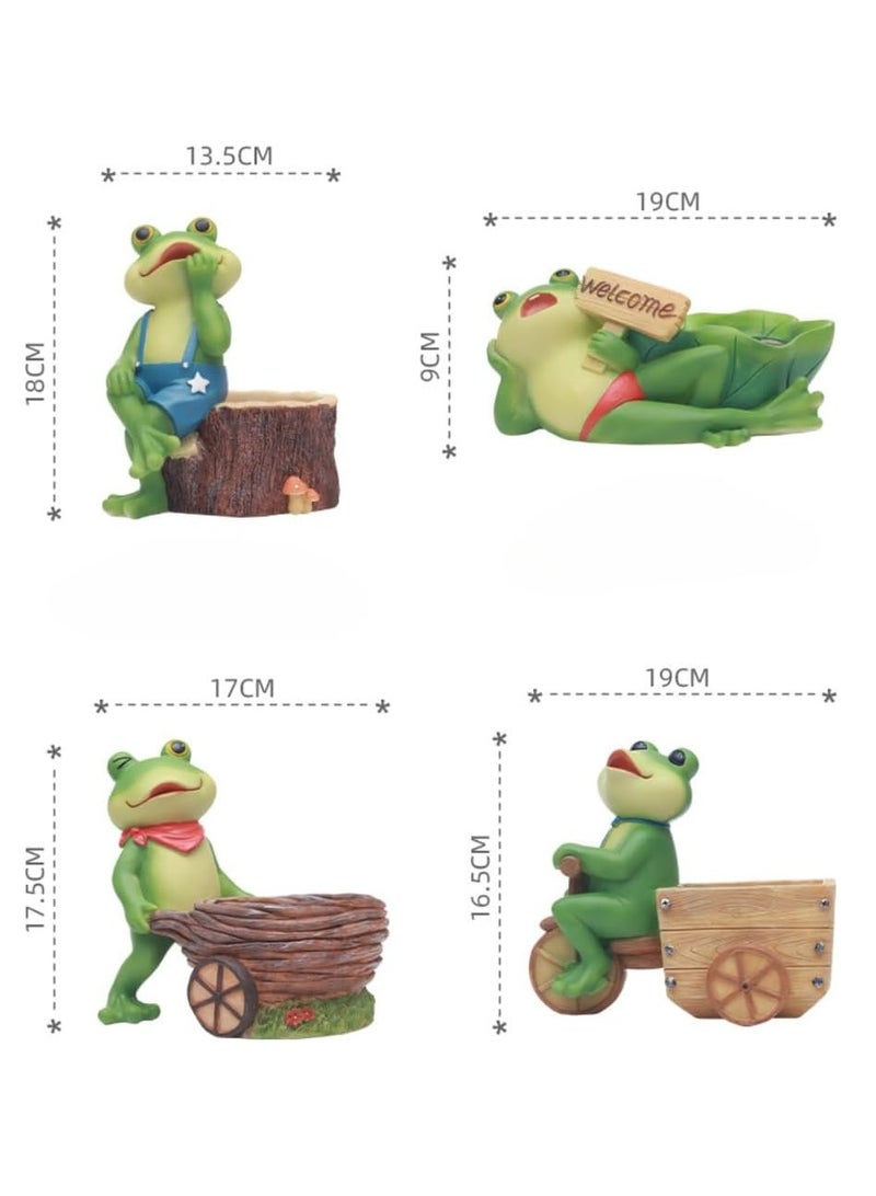 Generic Succulent Plant Pots, Frog Succulent Plant Pots/Plant Pots/Flower Pots/Bonsai Pots, Suitable For Herbs, Succulents, Cactus Pen Holders, Suitable For Diy Micro Landscape Home Decoration (Cart)  - Image 2