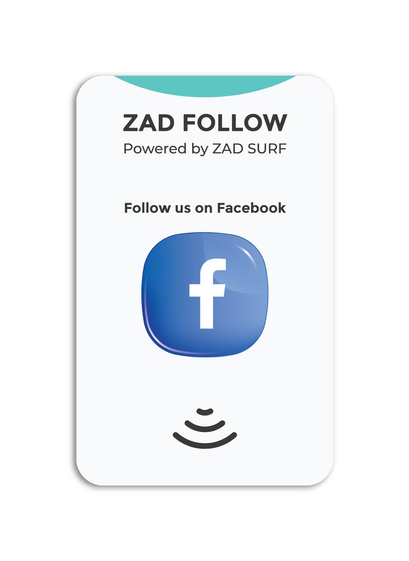 Zad Surf Pack of 3 Zad Follow. Facebook Follows NFC Card from (Zad Surf) allowing you boosting follows - iOS and Android  - Image 2