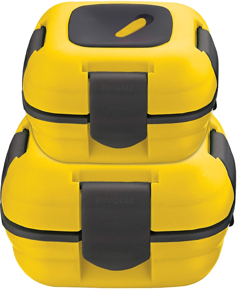 صندوق غداء معزول مقاوم للتسرب للأطفال والبالغين من بيناكل، حاوية غداء حرارية من الفولاذ المقاوم للصدأ للمدرسة، مجموعة من 2 حجم، أصفر 16-32 أونصة