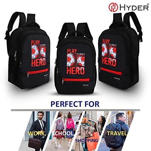HYDER 35L Graphic Print Latest And Trendy Stylish Waterproof College/Casual/School Bag/Backpack For Kids, Boys, Girls, Men And Women | Best Bags For Everyday Use (Black) - Image 2