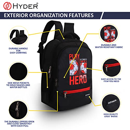 HYDER 35L Graphic Print Latest And Trendy Stylish Waterproof College/Casual/School Bag/Backpack For Kids, Boys, Girls, Men And Women | Best Bags For Everyday Use (Black) - Image 3
