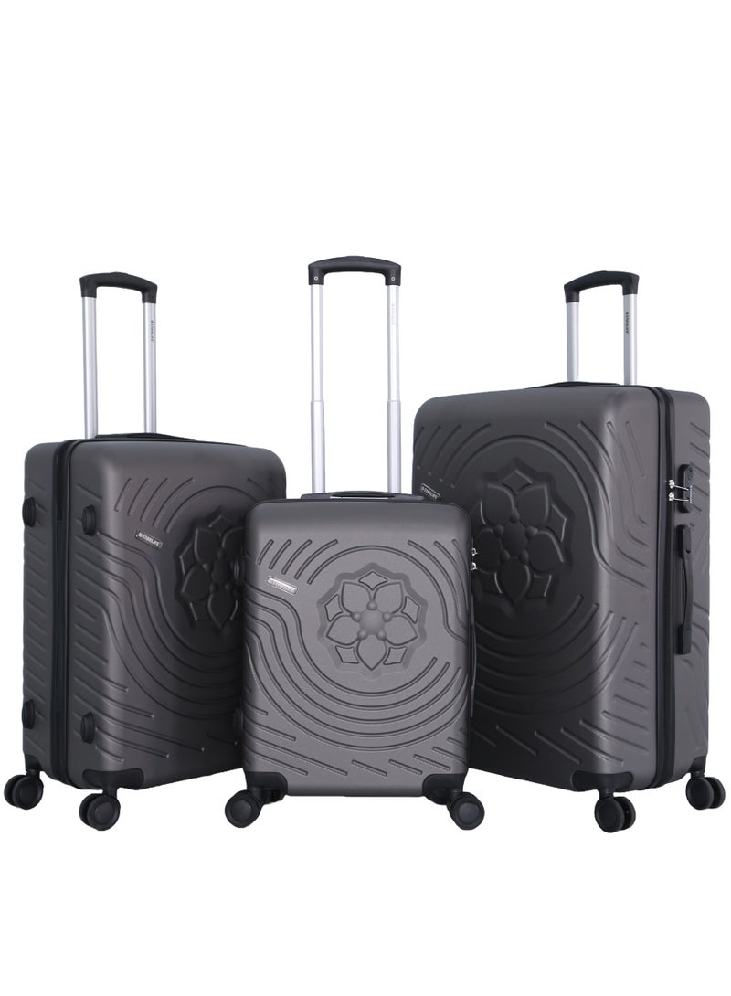 ستار لايف مجموعة حقائب سفر بعجلات من الجانب الصلب ABS مكونة من 3 قطع بعجلات دوارة مع قفل أرقام - Image 1