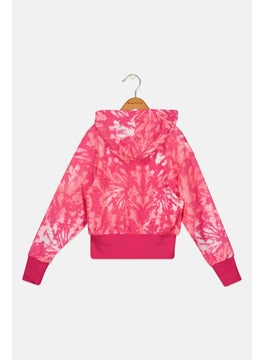 Hurley Kids Girl Brand Logo Sweatshirt, Pink Combo  - Image 2