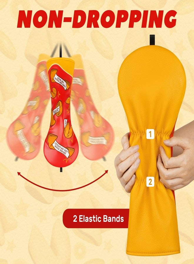 LZFAN Golf Club Head Cover Golf Head Cover Driver Headcover Fairway Wood Headcover Hybrid Club Head Cover Heavy Embroidered Pizza (Fortune Cookies for Driver) - Image 3