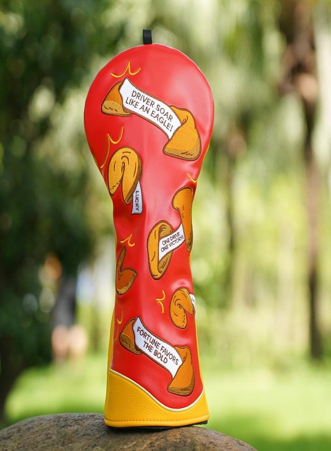 LZFAN Golf Club Head Cover Golf Head Cover Driver Headcover Fairway Wood Headcover Hybrid Club Head Cover Heavy Embroidered Pizza (Fortune Cookies for Driver) - Image 4