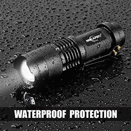 MIKAFEN 5 Pack Mini Flashlights LED Flashlight 300lm Adjustable Focus Zoomable Light (Black) - Image 3
