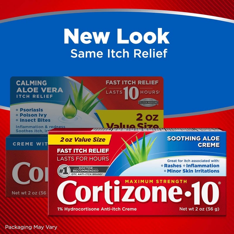Cortizone 10 Maximum Strength AntiItch Cream with Soothing Aloe 1 Hydrocortisone Creme 2 oz Pack of 2 - Image 4