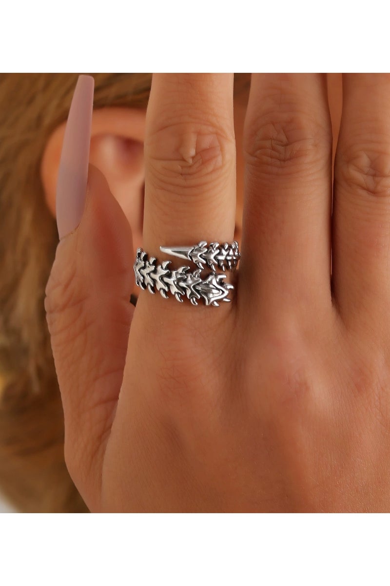 Goolsky Retro Spine Bone Ring | Adjustable Gothic Skeleton Jewelry | Vintage Punk Style for Women & Men  - Image 5