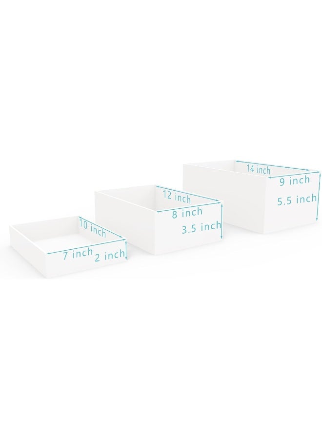 TPGP Buffet Risers, Food Risers for Buffet Table, Display Stand Shelf for Catering Dessert Collectibles Jewelry Figures Show, White Acrylic Cube Display Nesting Risers with Hollow Bottoms, Cuboid - Image 4