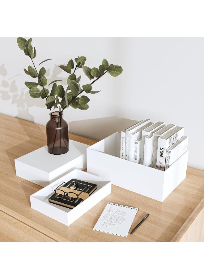 TPGP Buffet Risers, Food Risers for Buffet Table, Display Stand Shelf for Catering Dessert Collectibles Jewelry Figures Show, White Acrylic Cube Display Nesting Risers with Hollow Bottoms, Cuboid - Image 3