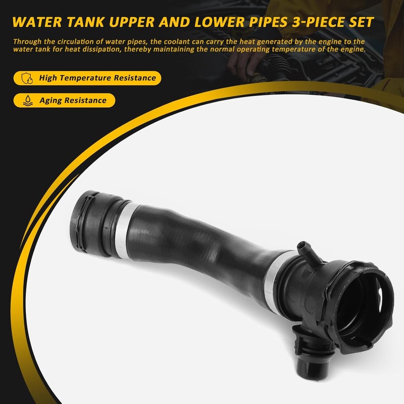 Engine Lower Upper Radiator Hose Coolant Water Hose Pipe + Expansion Tank Vent Line Hose Replacement Set fit for BMW 325i 328i 330i, Part Number 17127618510 17127531579 17127531581 - Image 2