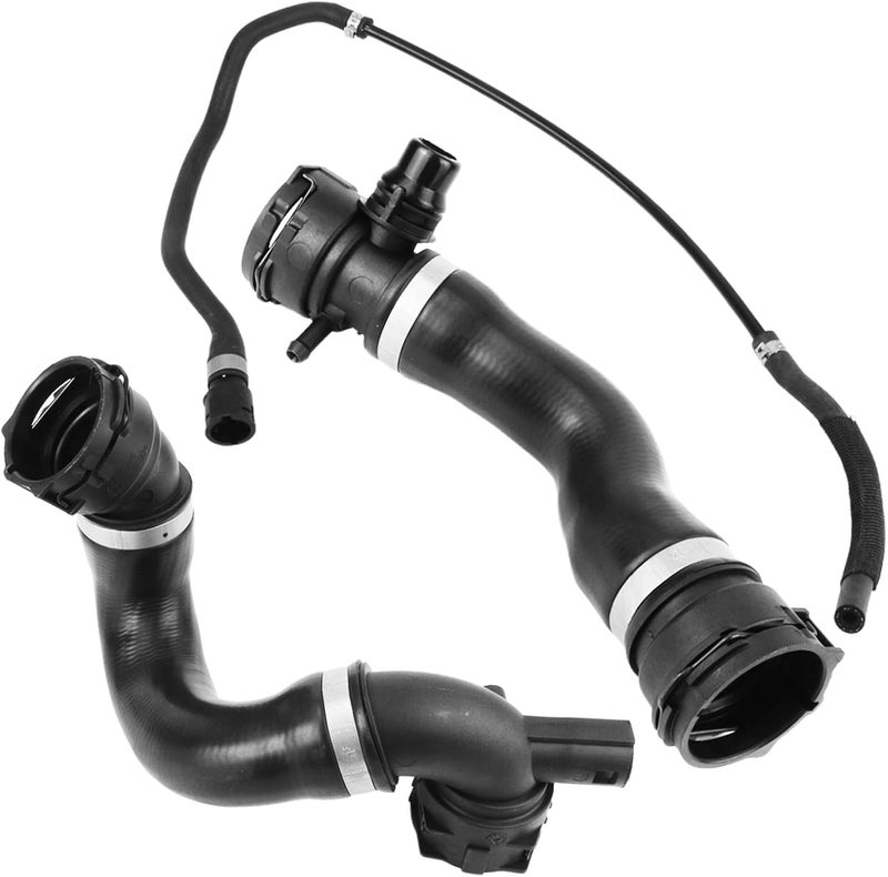 Engine Lower Upper Radiator Hose Coolant Water Hose Pipe + Expansion Tank Vent Line Hose Replacement Set fit for BMW 325i 328i 330i, Part Number 17127618510 17127531579 17127531581 - Image 1
