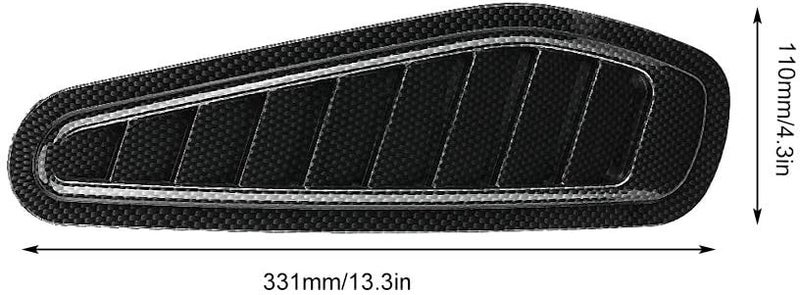 Tbest Air Flow Intake Cover, 2pcs Carbon Fiber Style Car Air Flow Intake Decorative Scoop Bonnet Vent Hood Cover Universal Air Flow Vent Cover Hood Scoops For Cars hood vent hood - Image 4