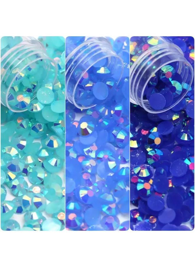 Resin Flat Bottom Rhinestones 5000 Pcs 3mm Light Sapphire AB For Nail Art DIY Crafts - Image 1