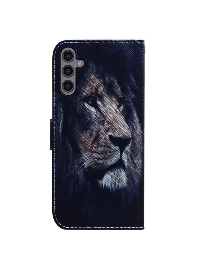 اس-توب جراب هاتف Samsung Galaxy A24 4G برسومات ملونة من الجلد القابل للطي - Image 3