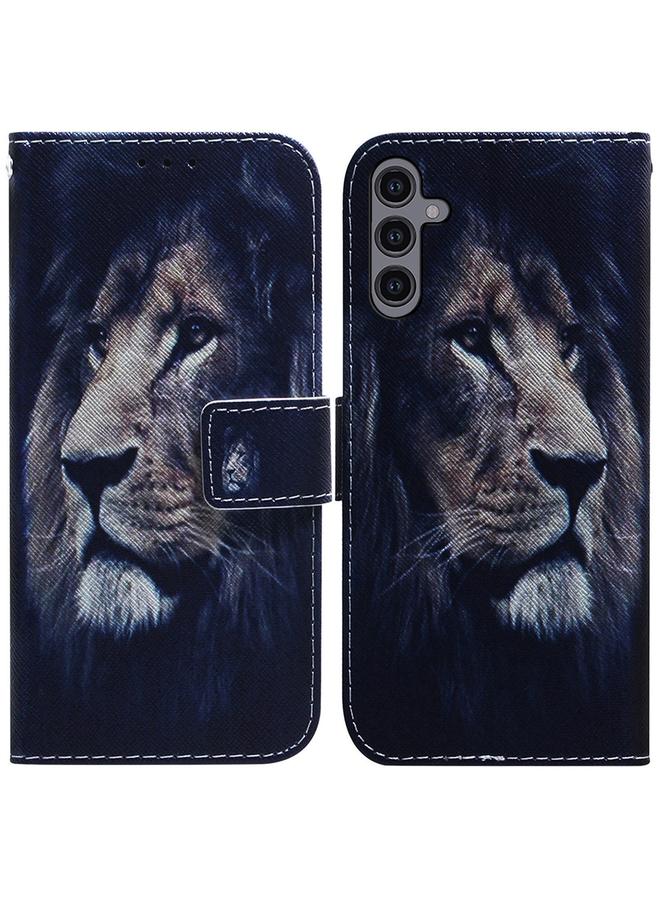 اس-توب جراب هاتف Samsung Galaxy A24 4G برسومات ملونة من الجلد القابل للطي - Image 1