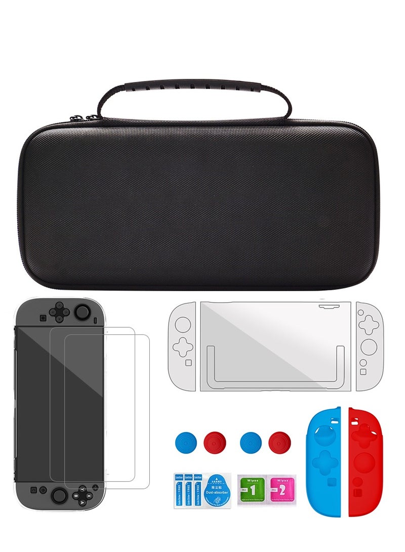 Carrying Case Accessory Set For Nintendo Switch2, glass screen protector,cover case,protective case for Joycon,thumb grip caps - Image 1