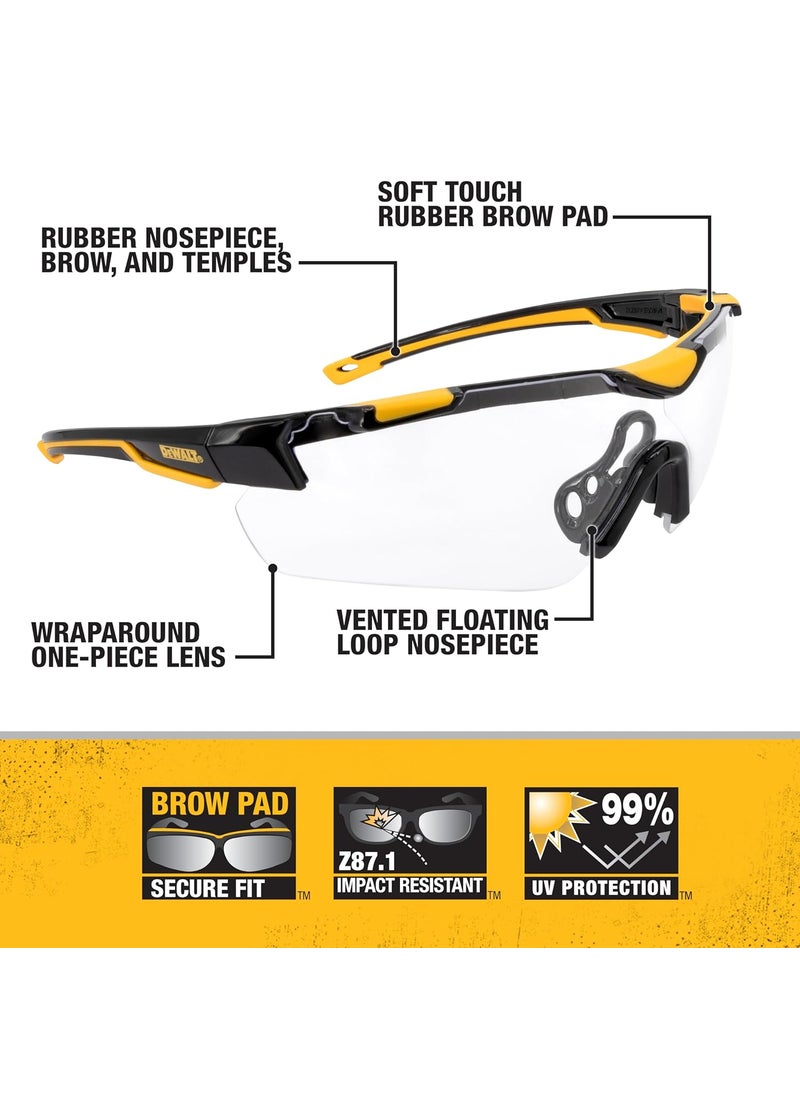 DEWALT - DEWALT DPG110 Chisel Unisex TrimFit Half Frame Protective Eyewear Black Frame Clear Lens - Image 1