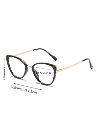 Fashion Oval Cat Eye Glasses, - PC Frame, Trendy Full Rim Spectacles for Face, Versatile Look for All Occasions (Includes eyeglass case)
,blue lighe blocking glasses,eyeglasses - view 2