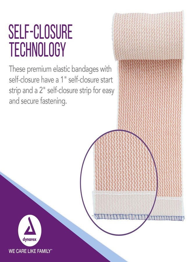 Dynarex Elastic Bandages with Self-Closure, 4" x 5 yds, Provides Compression for Injuries, Made from Polyester, Cotton, and Spandex, Non-Sterile and Latex-Free, 10 Rolls of Dynarex Elastic Bandages - Image 3