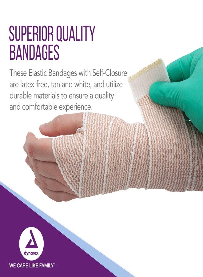 Dynarex Elastic Bandages with Self-Closure, 4" x 5 yds, Provides Compression for Injuries, Made from Polyester, Cotton, and Spandex, Non-Sterile and Latex-Free, 10 Rolls of Dynarex Elastic Bandages - Image 4