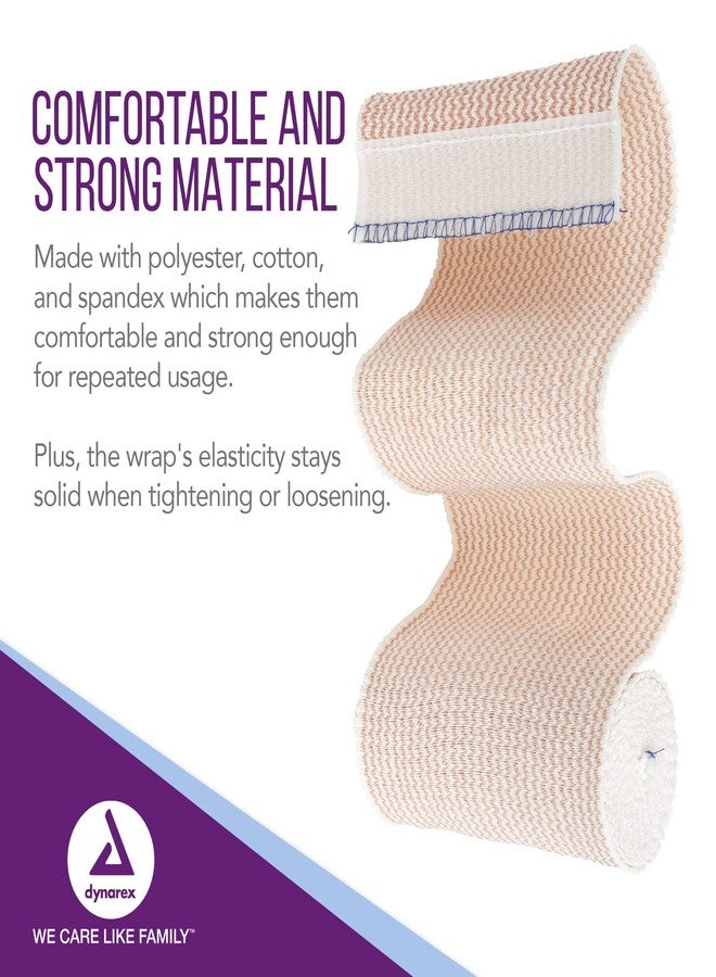 Dynarex Elastic Bandages with Self-Closure, 4" x 5 yds, Provides Compression for Injuries, Made from Polyester, Cotton, and Spandex, Non-Sterile and Latex-Free, 10 Rolls of Dynarex Elastic Bandages - Image 5
