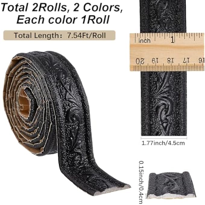 2PCS 2 COLORS WALL MOLDING TRIM CROWN BLACK BROWN PEEL AND STICK SELF ADHESIVE FLEXIBLE WALL EDGING LINES PVC FOAM 3D WATERPROOF WALLPAPER BORDER SKIRTING STICKERS DIY DECOR HOME OFFICE HOTEL - Image 3