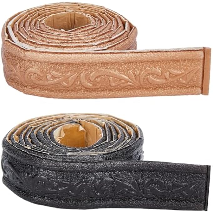 2PCS 2 COLORS WALL MOLDING TRIM CROWN BLACK BROWN PEEL AND STICK SELF ADHESIVE FLEXIBLE WALL EDGING LINES PVC FOAM 3D WATERPROOF WALLPAPER BORDER SKIRTING STICKERS DIY DECOR HOME OFFICE HOTEL - Image 1