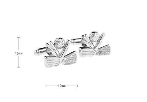 MRCUFF Golf Ball and Clubs Heads Pair Cufflinks in a Presentation Gift Box & Polishing Cloth - Image 2