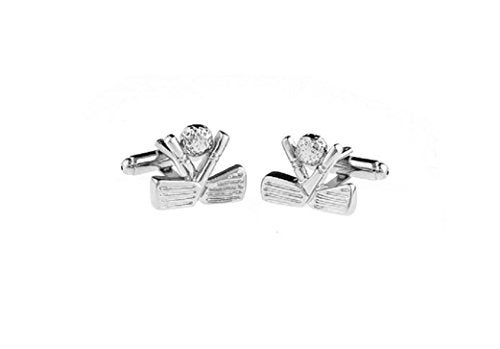 MRCUFF Golf Ball and Clubs Heads Pair Cufflinks in a Presentation Gift Box & Polishing Cloth - Image 3