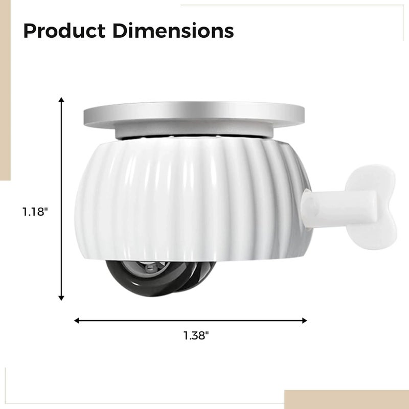 8 حزمة من عجلات الأجهزة مع فرامل، إعداد بدون حفر، عجلات عالمية صامتة، مادة ABS POM - Image 3