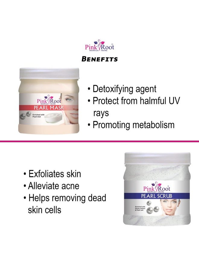 Pink Root Pink Root Pearl Mask 500gm with Pearl Scrub 500gm  - Image 5