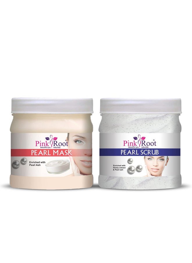 Pink Root Pink Root Pearl Mask 500gm with Pearl Scrub 500gm  - Image 1