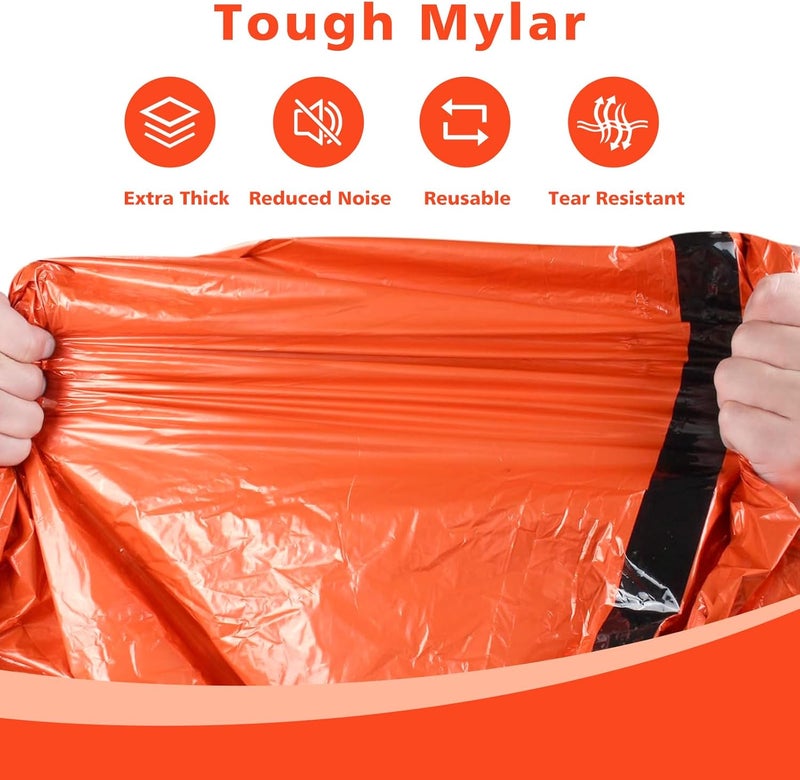 Zmoon Emergency Sleeping Bag Survival Bag, Portable Waterproof Thermal Bivy Sacks,Bivvy Bags,Camping Mylar Sleeping Bag Survival Gear Emergency Blankets Survival Shelter - Image 5