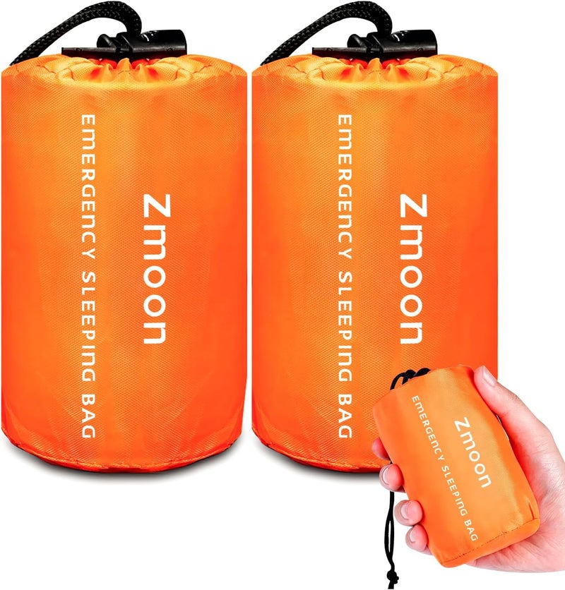 Zmoon Emergency Sleeping Bag Survival Bag, Portable Waterproof Thermal Bivy Sacks,Bivvy Bags,Camping Mylar Sleeping Bag Survival Gear Emergency Blankets Survival Shelter - Image 1