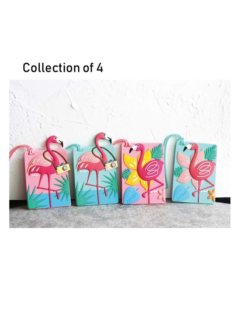 4pcs Cute Flamingo Silicone Luggage Tag Travel Bag Suitcase Tag Identifier - Image 5