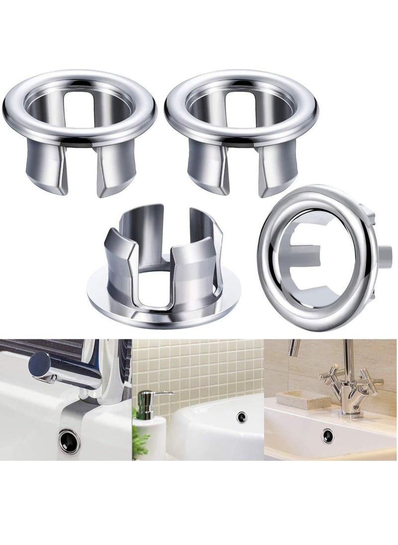 Generic - 4 Pcs Sink Overflow Ring, Basin Sink Overflow Ring Overflow Cap for Kitchen Bathroom Vanity Basin Drain Hole Covers Easy to Install Insert Spare Parts Overflow Cover - Image 1
